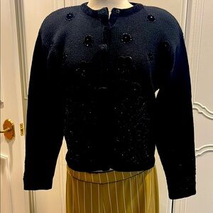 Amanda Smith Classic Black Knit Cardigan